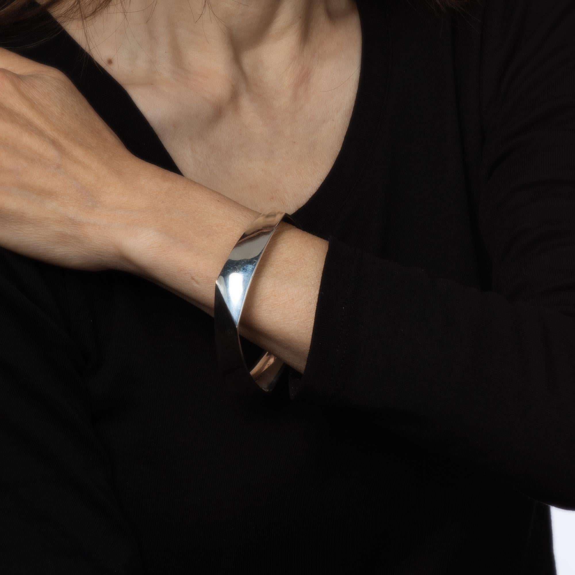Tiffany & Co Frank Gehry Torque Bracelet Sterling Silver 8