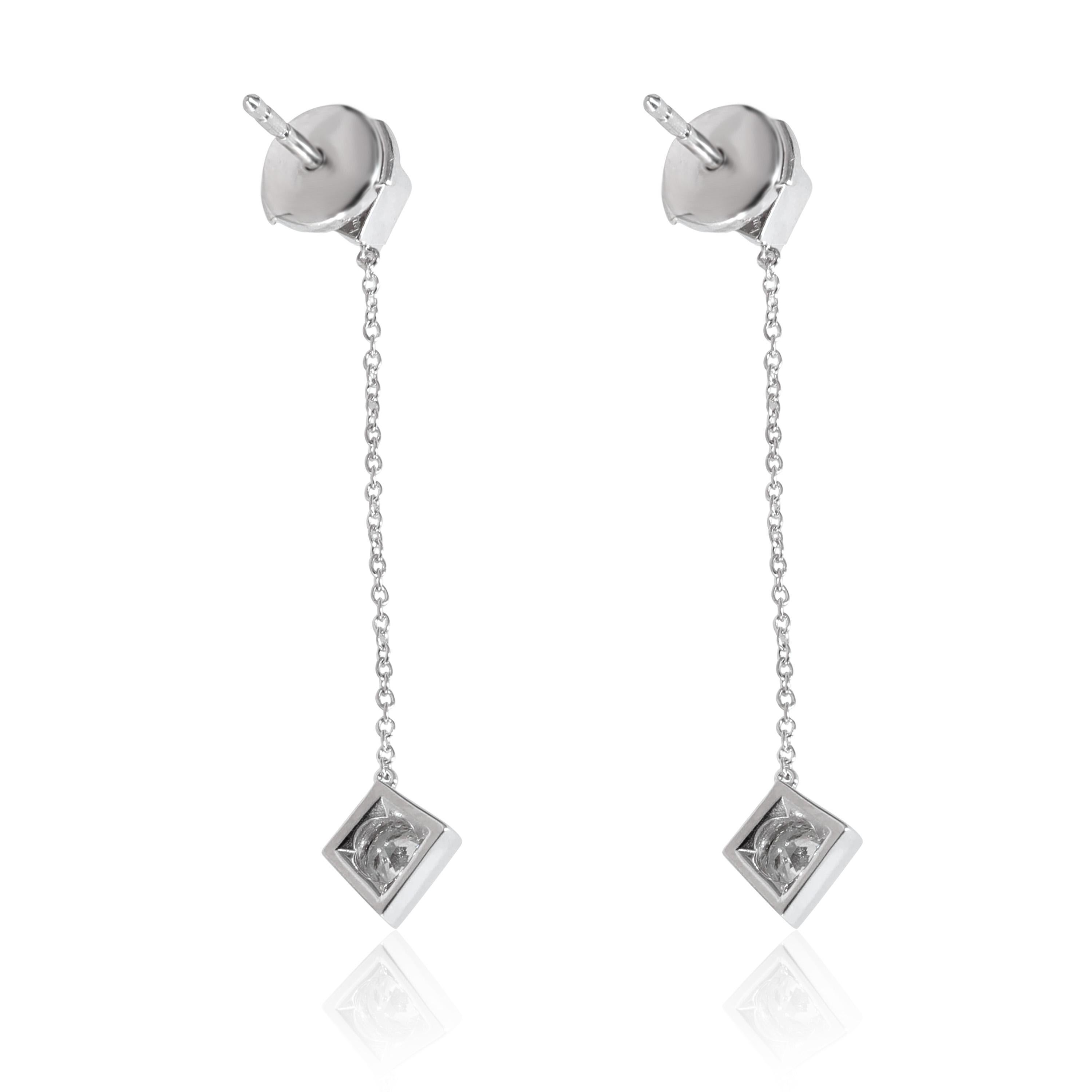 Tiffany & Co. Frank Gehry Torque Cube Drop Earring in 18k White Gold 0.40 CTW In Excellent Condition For Sale In New York, NY