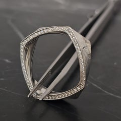 Tiffany & Co. Frank Gehry Torque Diamond Pendant 18k White Gold 13.2g 1"