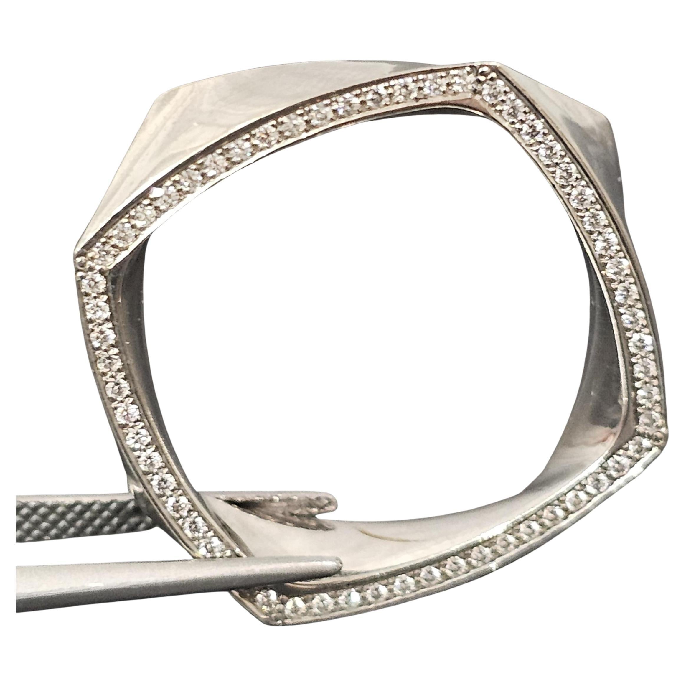 Tiffany
Co. Frank Gehry Torque - Ciondolo con diamante in oro bianco 18k 13,2g 1"