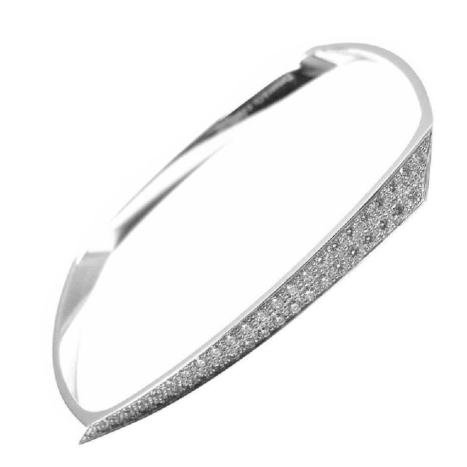 Tiffany & Co. Frank Gehry Torque White Gold Diamond Bangle For Sale