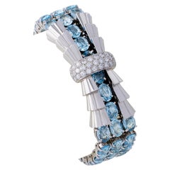 Tiffany & Co. French Aquamarine and Diamond Bracelet