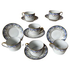 Tiffany & Co. French Limoges Louvecinnes Cups and Saucers, Set of 10