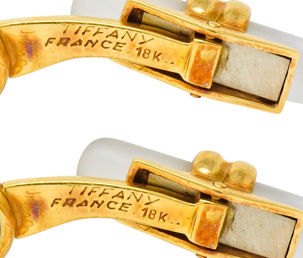 Women's or Men's Tiffany & Co. French Rock Crystal 18 Karat Gold Men's Cufflinks