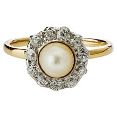 Antique Tiffany & Co. Freshwater Pearl and Diamond Ring