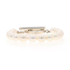 Tiffany & Co. Freshwater Pearl Strand Bracelet 7 1/4" Sterling Silver 925 Toggle