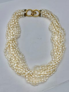 Tiffany & Co. Freshwater Pearl Torsade Necklace 18 Karat Gold Vintage