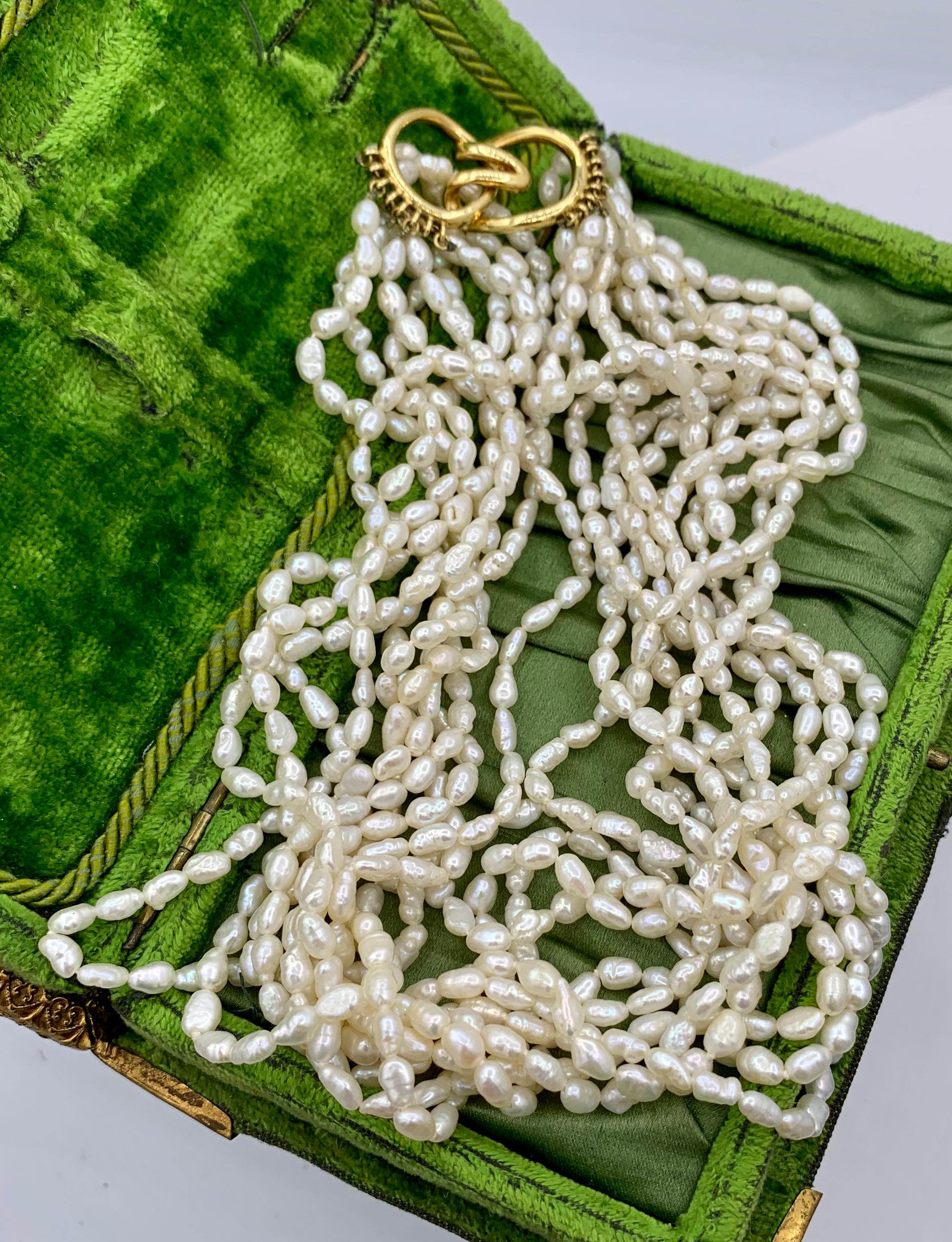 Tiffany & Co. Freshwater Pearl Torsade Necklace 18 Karat Gold Vintage 2