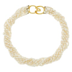 Tiffany & Co. Freshwater Pearl Torsade Necklace 18 Karat Gold Vintage