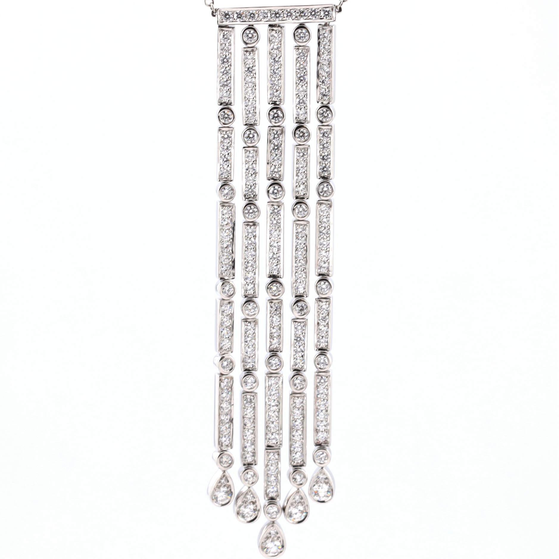 Tiffany & Co. Fringe Necklace Platinum and Diamonds In Good Condition In New York, NY