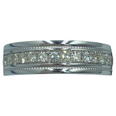 Vintage Tiffany & Co full circle 18k white gold diamond eternity ring