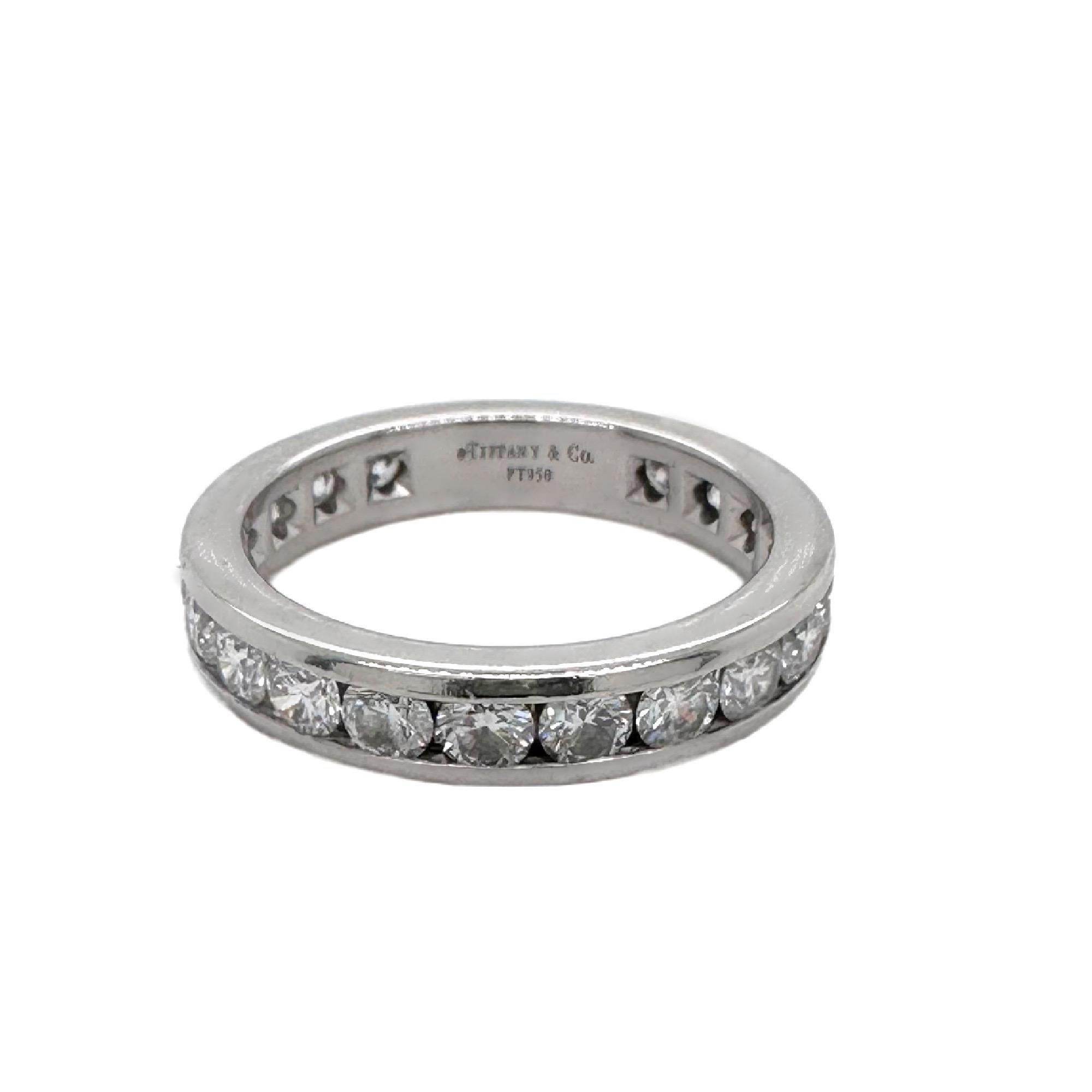 Tiffany & Co. Full Circle Diamond Channel Set Eternity Band 1.95tcw Plat For Sale 5