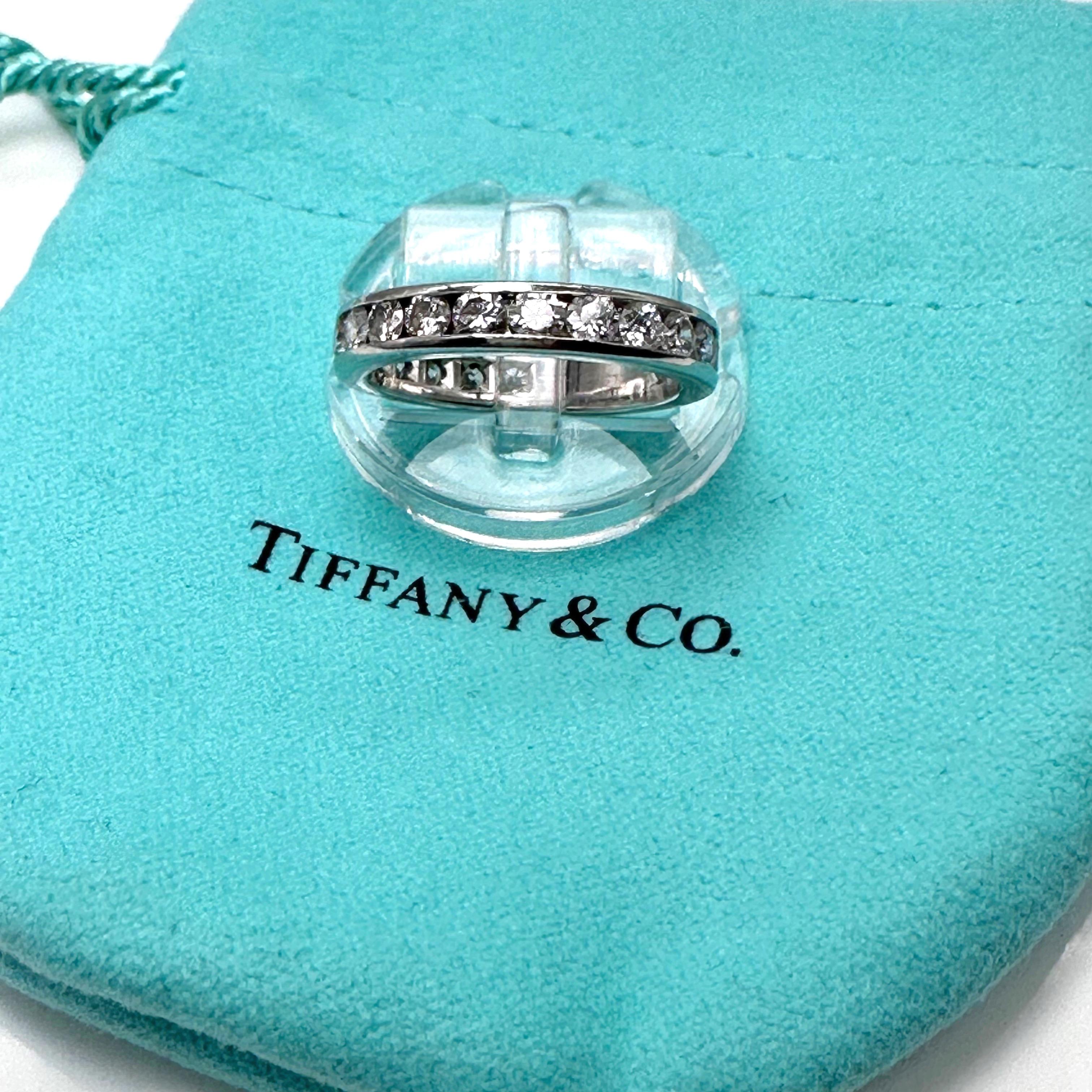 Tiffany & Co. Full Circle Diamond Channel Set Eternity Band 1.95tcw Plat For Sale 7