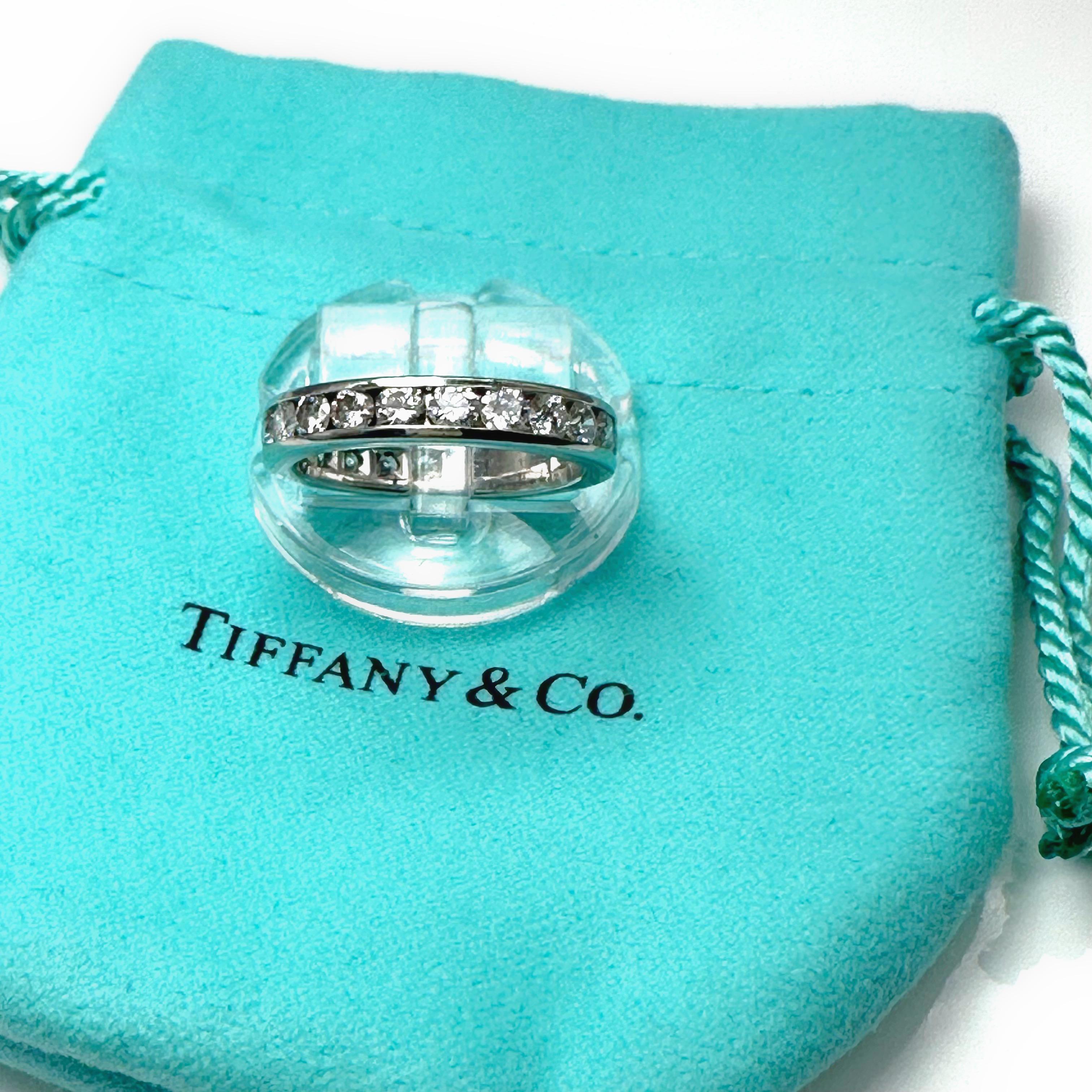Tiffany & Co. Full Circle Diamond Channel Set Eternity Band 1.95tcw Plat For Sale 8