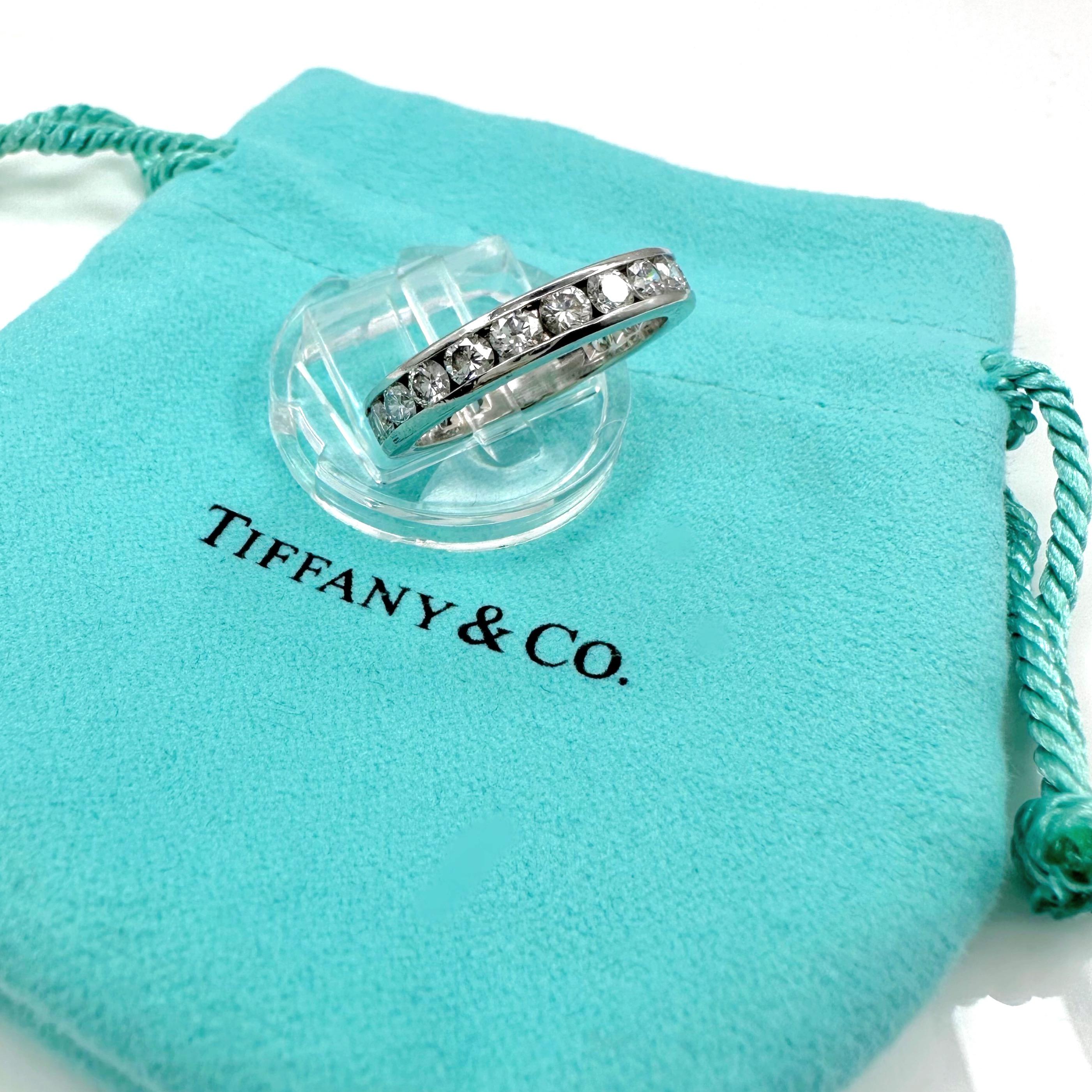Tiffany & Co. Full Circle Diamond Channel Set Eternity Band 1.95tcw Plat For Sale 10