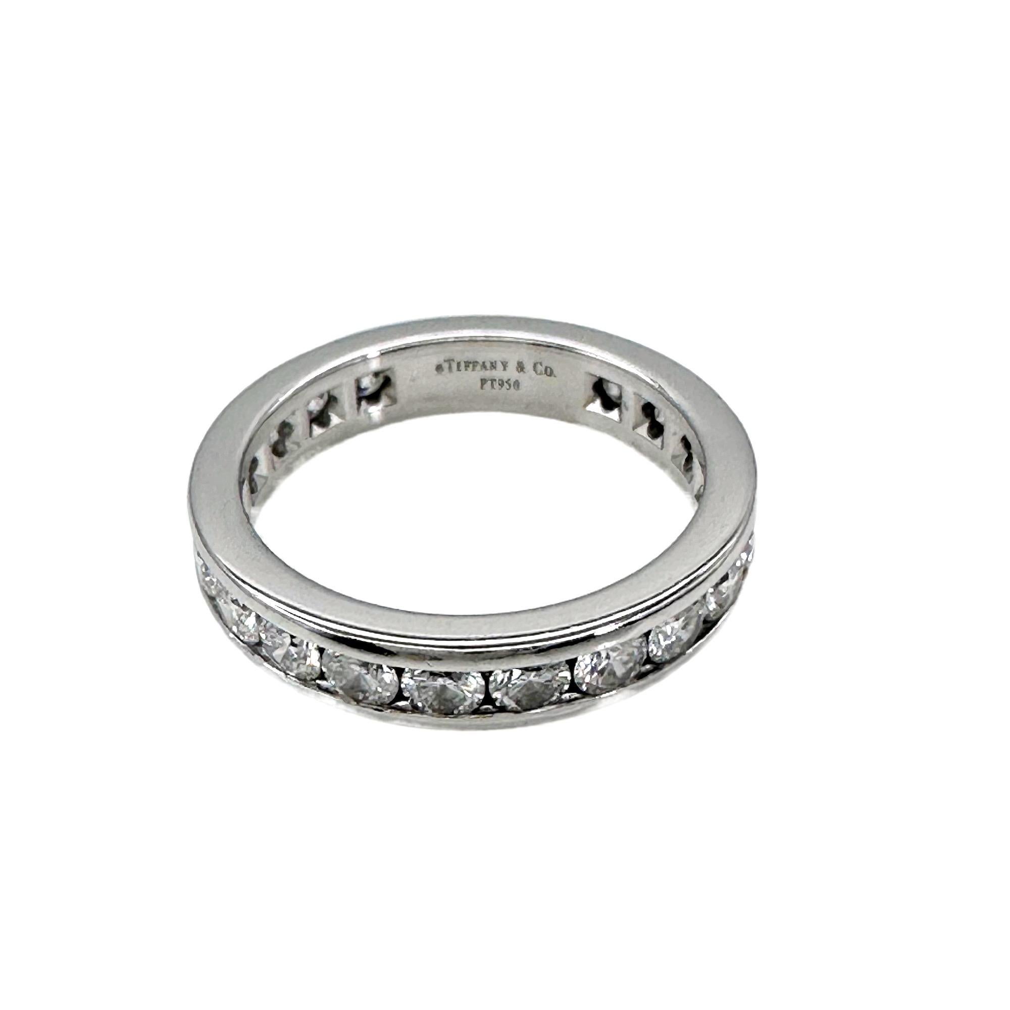 Tiffany & Co. Full Circle Diamond Channel Set Eternity Band 1.95tcw Plat For Sale 1