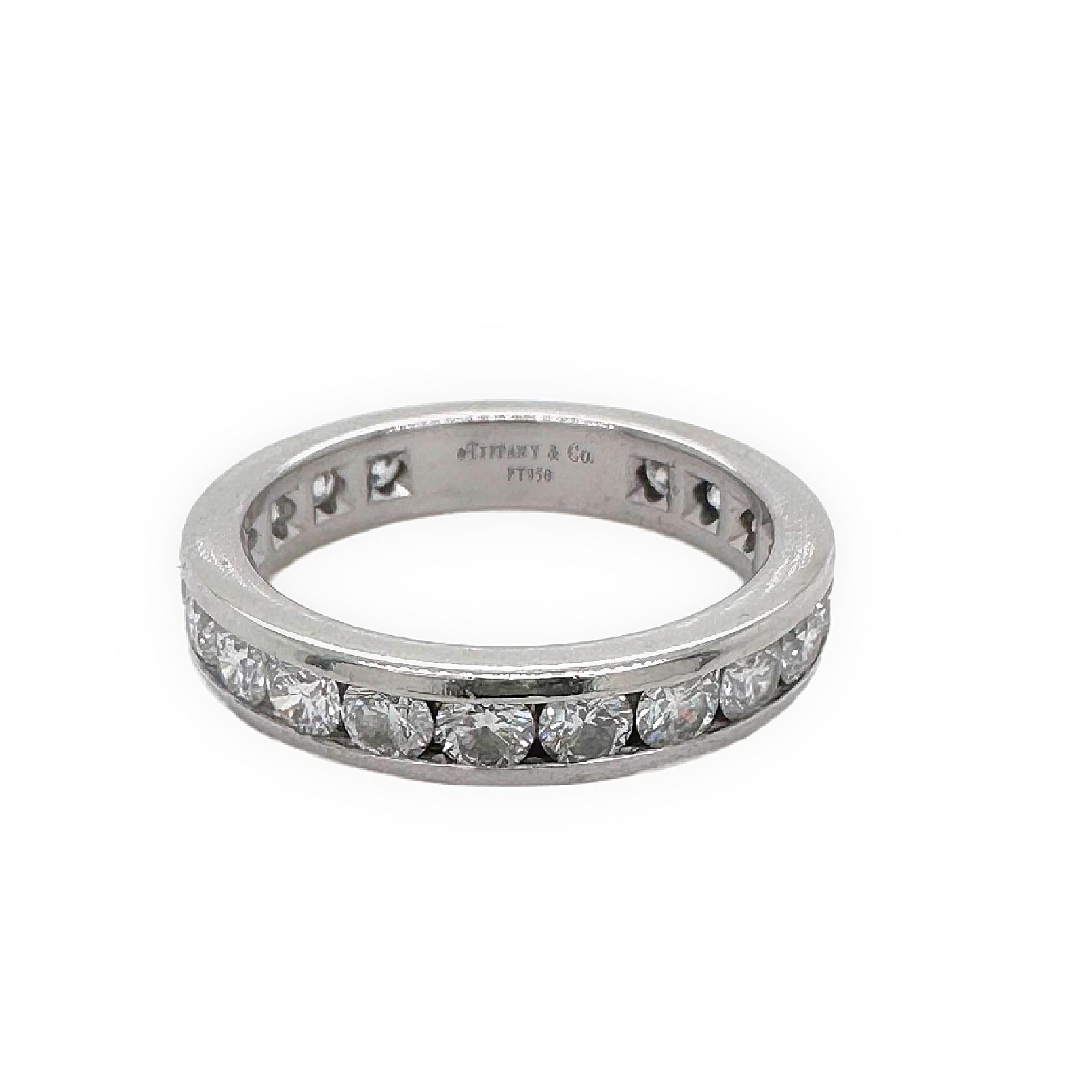 Tiffany & Co. Full Circle Diamond Channel Set Eternity Band 1.95tcw Plat For Sale 4