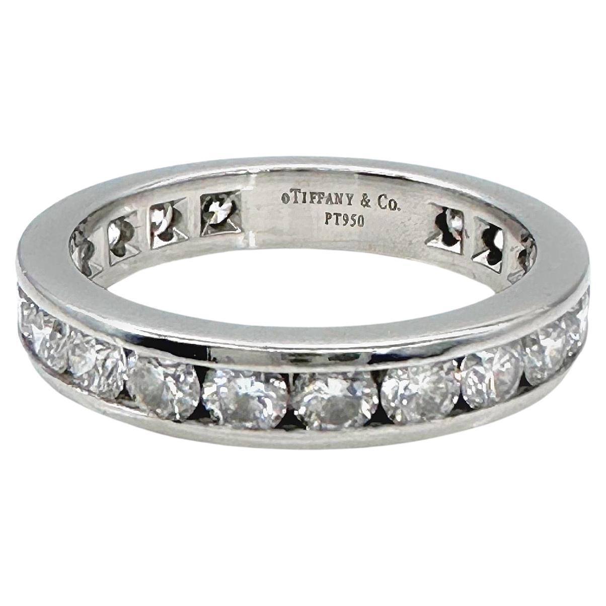 Tiffany & Co. Full Circle Diamond Channel Set Eternity Band 1.95tcw Plat For Sale