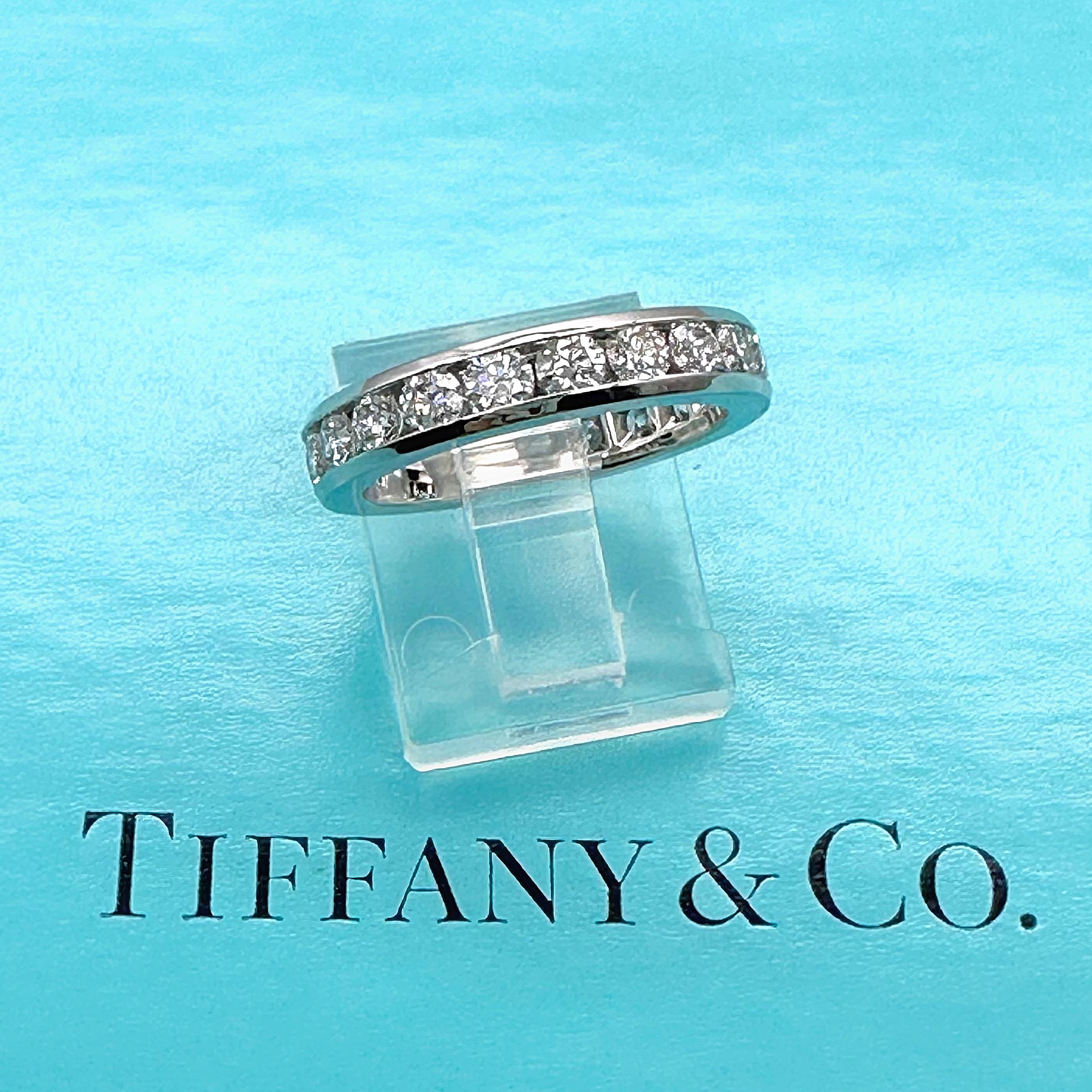 Tiffany & Co. Full Circle Diamond Channel Set Eternity Band 1.80tcw Plat For Sale 7
