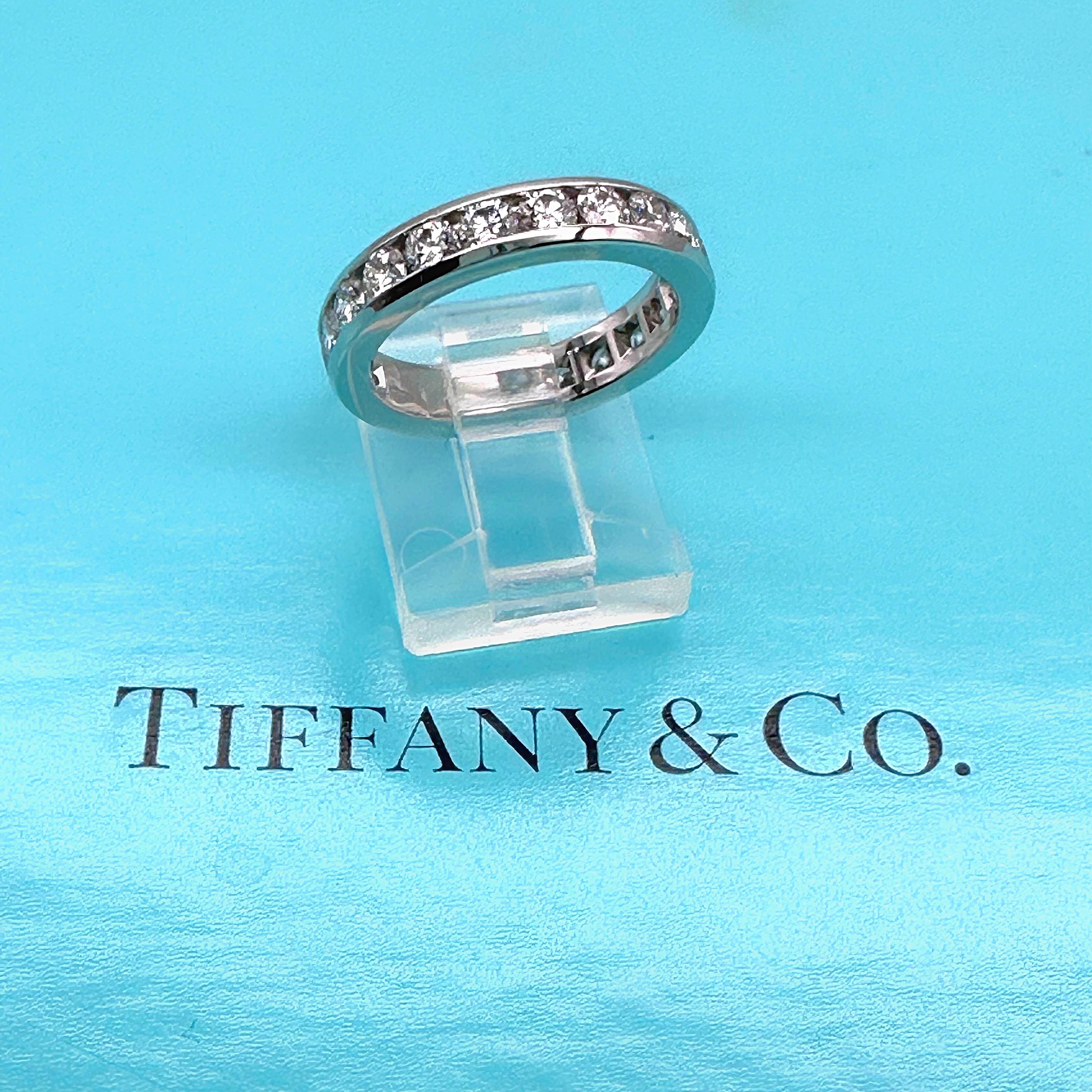 Tiffany & Co. Full Circle Diamond Channel Set Eternity Band 1.80tcw Plat For Sale 8
