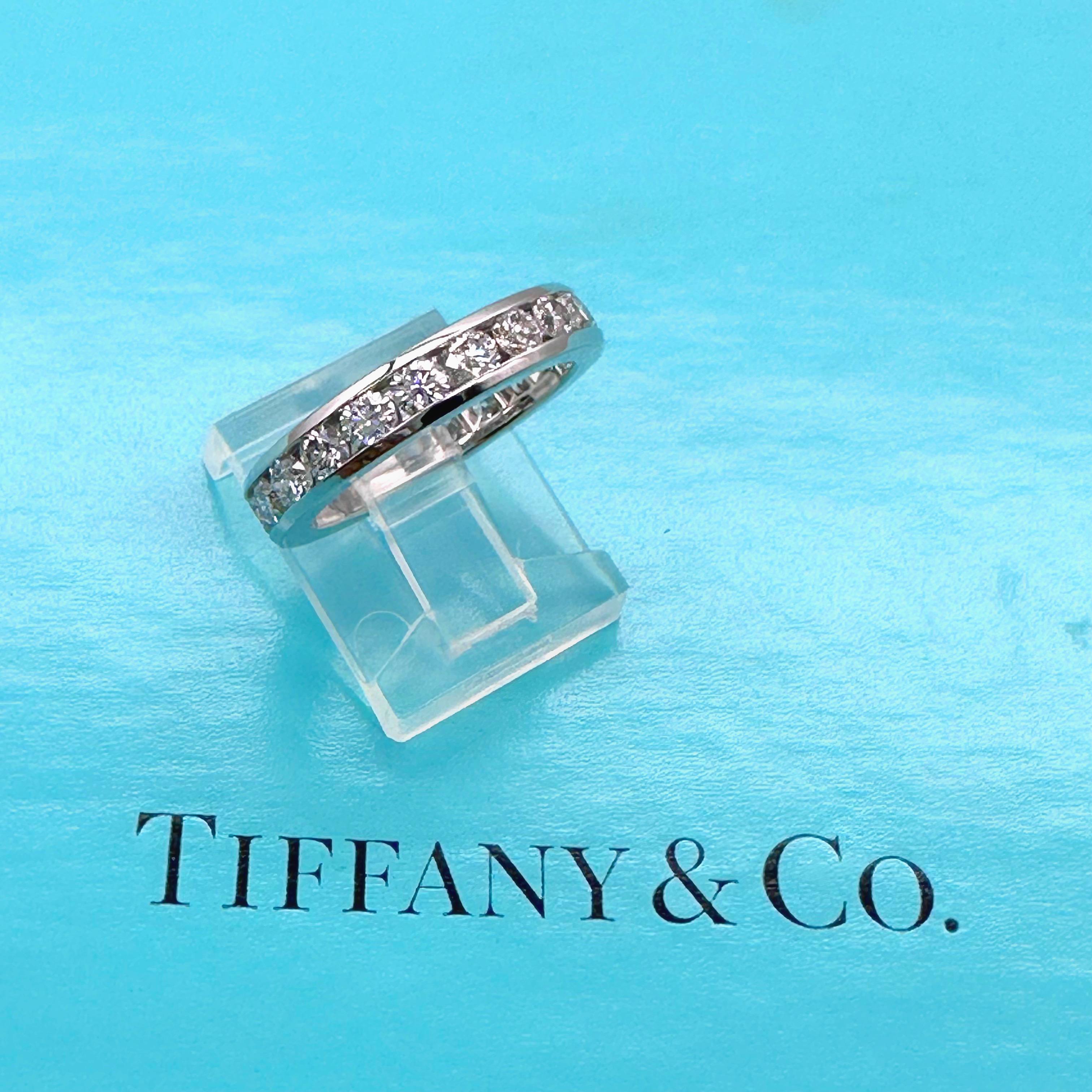 Tiffany & Co. Full Circle Diamond Channel Set Eternity Band 1.80tcw Plat For Sale 10