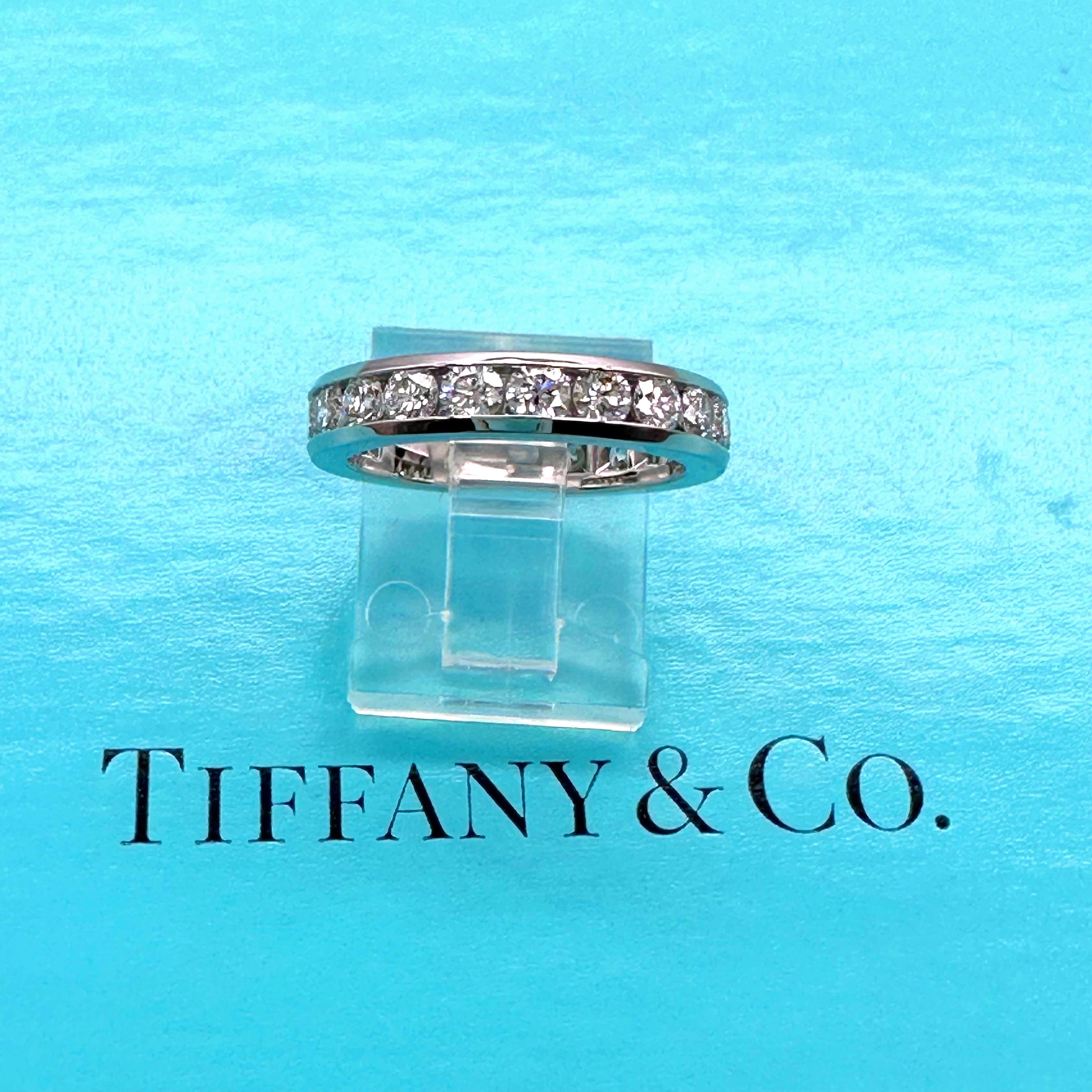 Tiffany & Co. Full Circle Diamond Channel Set Eternity Band 1.80tcw Plat For Sale 11
