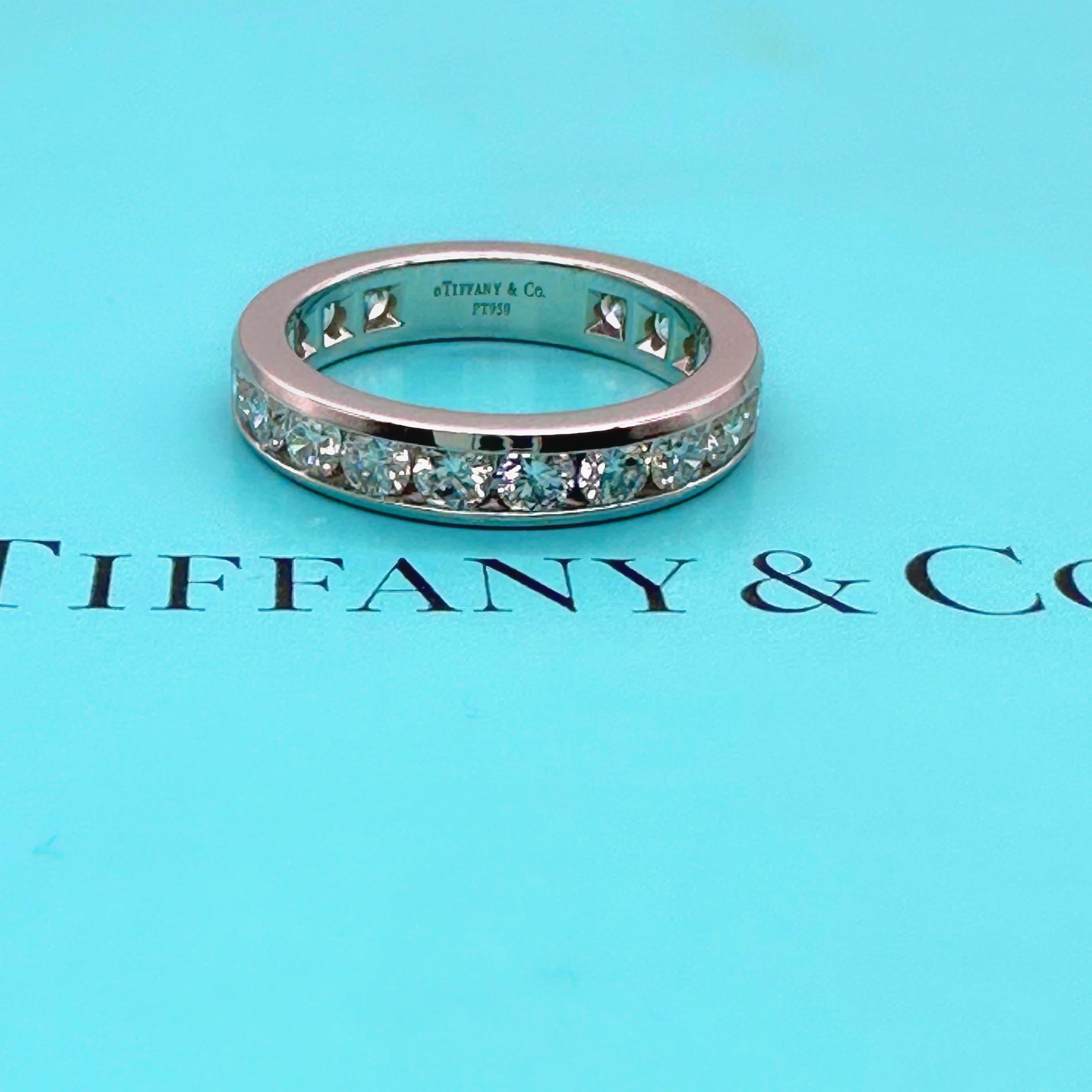 Tiffany & Co. Full Circle Diamond Channel Set Eternity Band 1.80tcw Plat For Sale 2