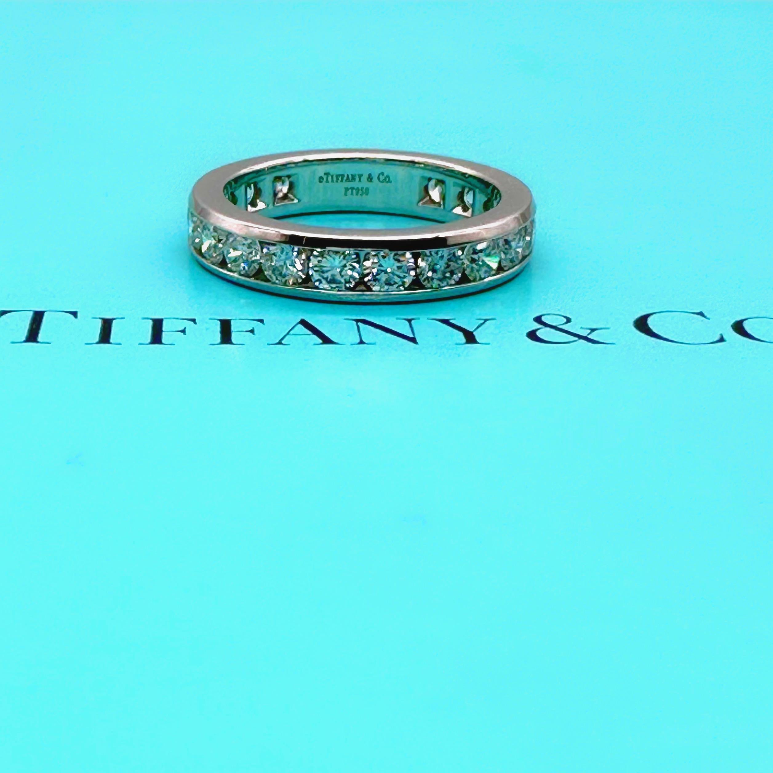 Tiffany & Co. Full Circle Diamond Channel Set Eternity Band 1.80tcw Plat For Sale 3