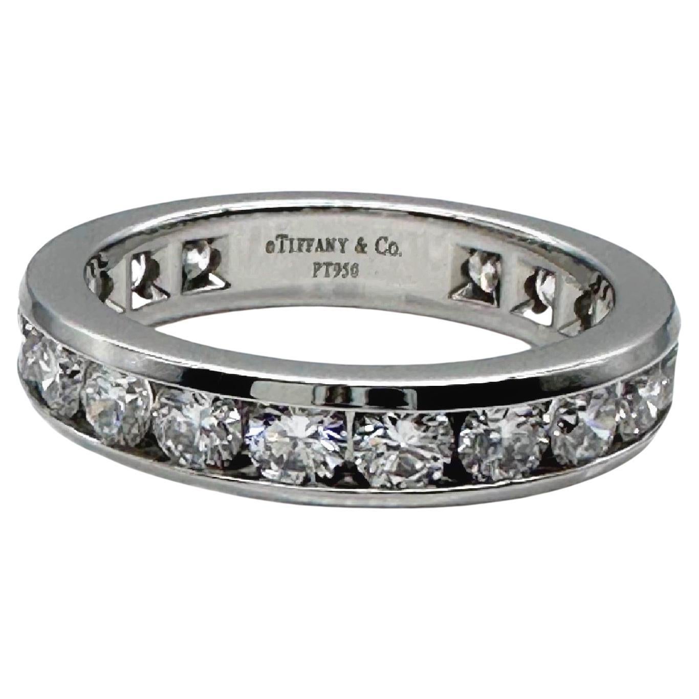 Tiffany & Co. Full Circle Diamond Channel Set Eternity Band 1.80tcw Plat For Sale