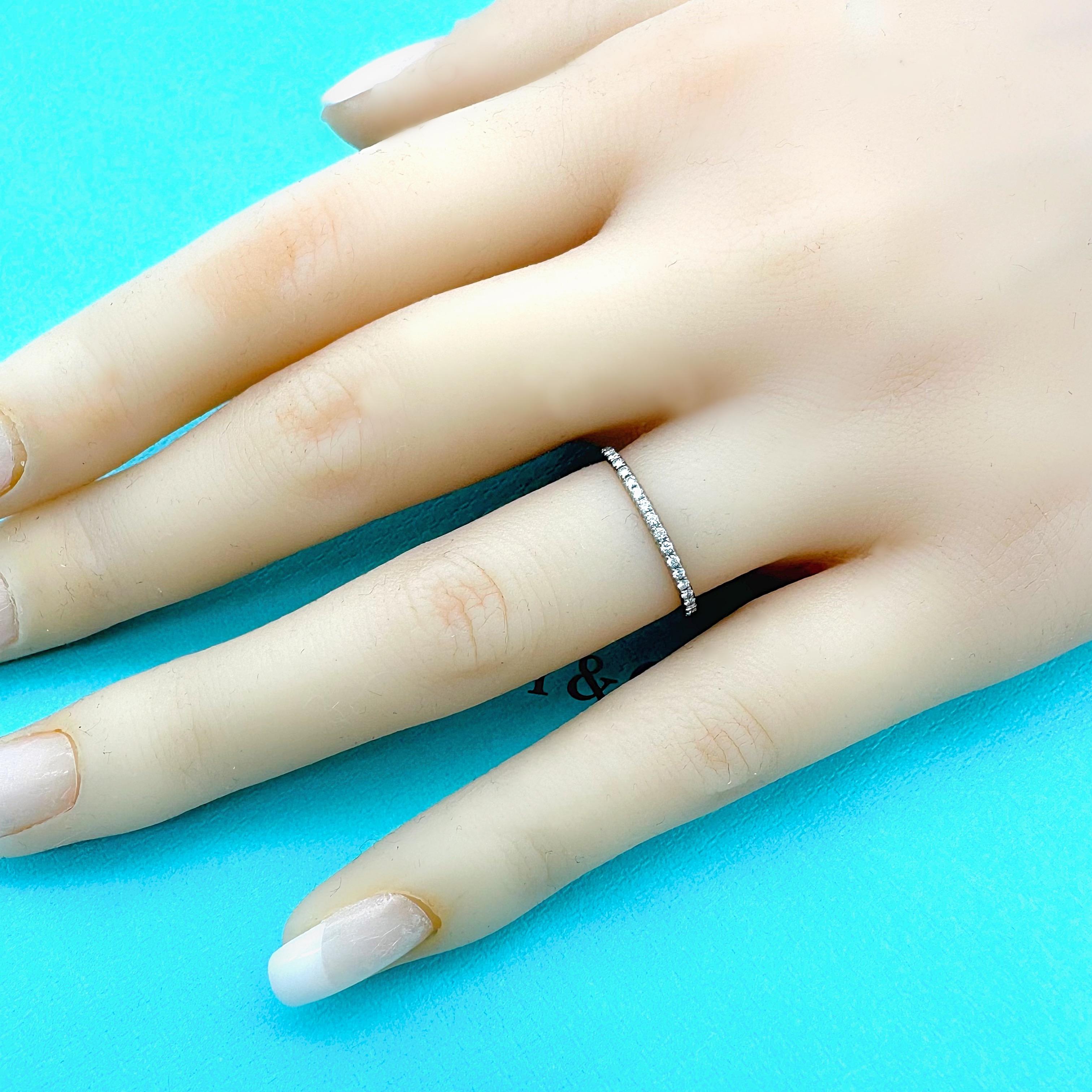 Tiffany & Co. Full Circle Diamond Eternity Band Ring 18k White Gold For Sale 7