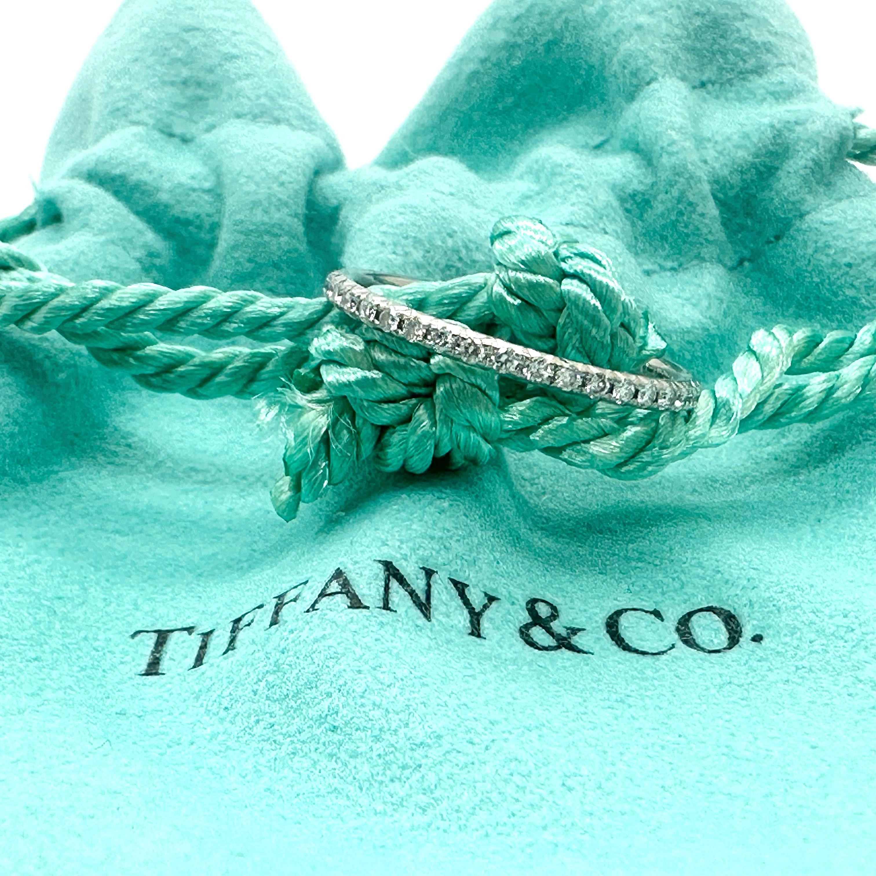 Round Cut Tiffany & Co. Full Circle Diamond Eternity Band Ring 18k White Gold For Sale