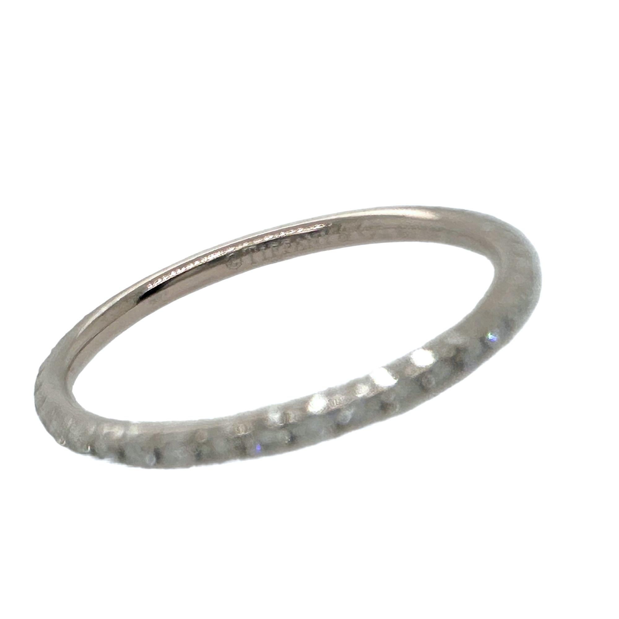 Women's or Men's Tiffany & Co. Full Circle Diamond Eternity Band Ring 18k White Gold For Sale