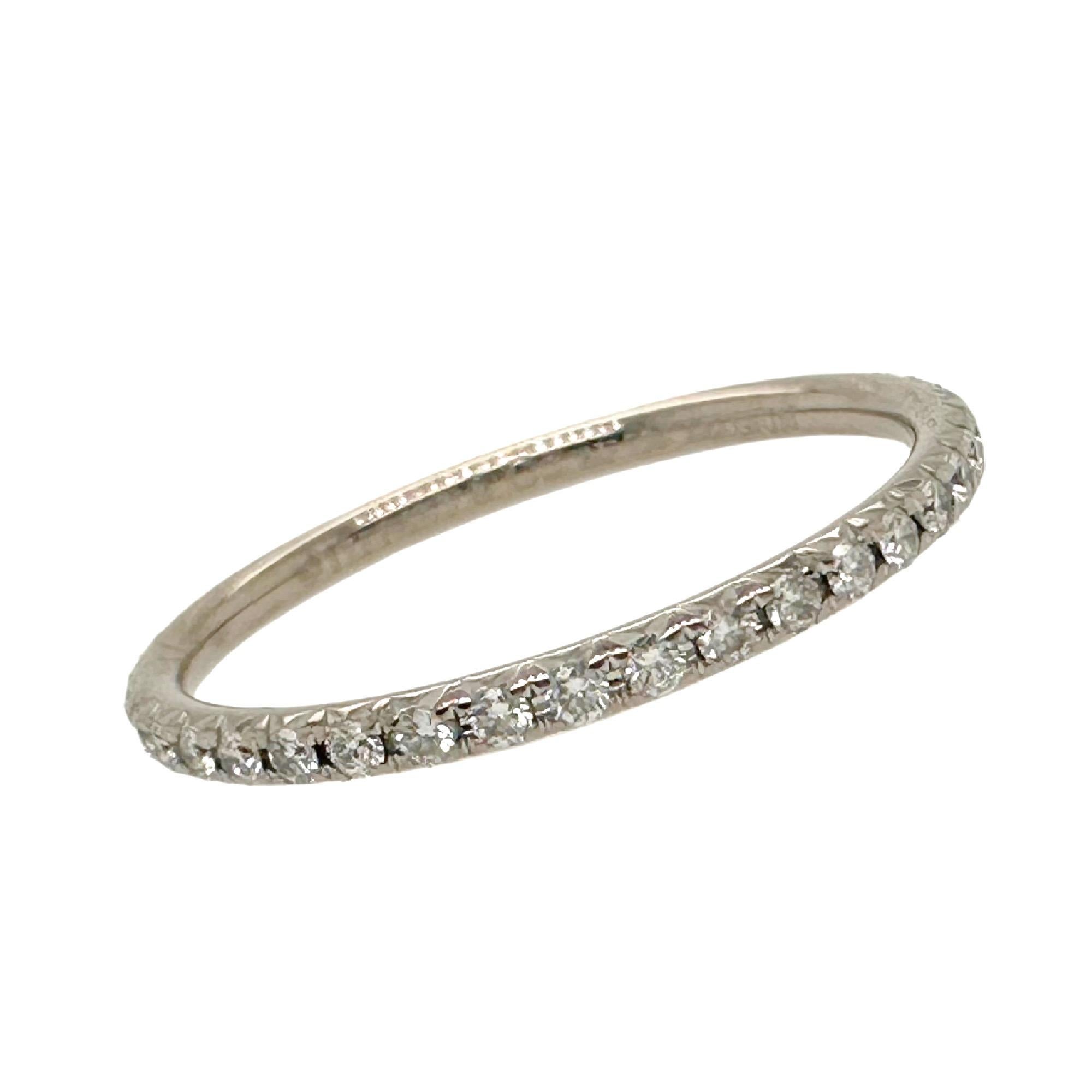 Tiffany & Co. Full Circle Diamond Eternity Band Ring 18k White Gold For Sale 2