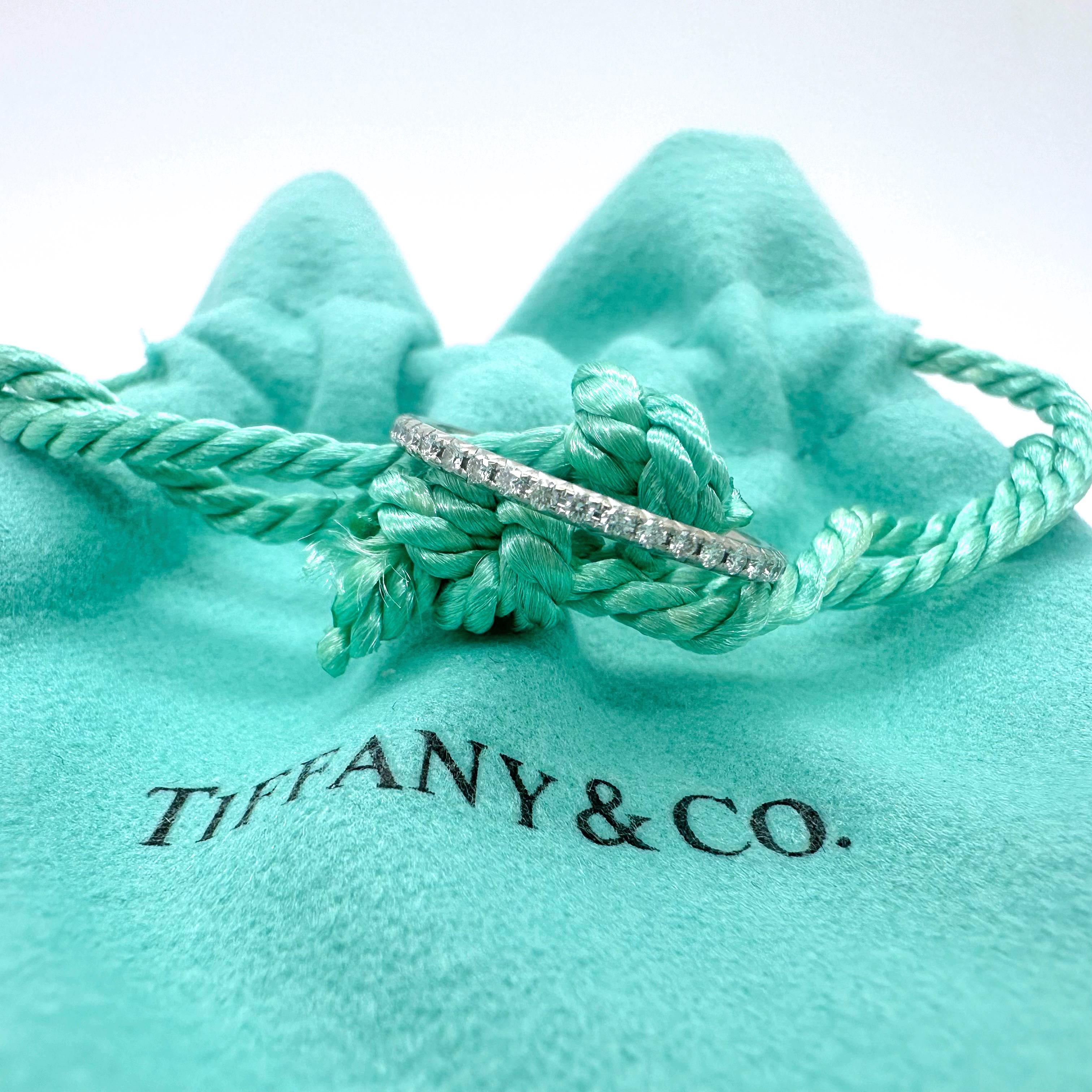 Tiffany & Co. Full Circle Diamond Eternity Band Ring 18k White Gold For Sale 4