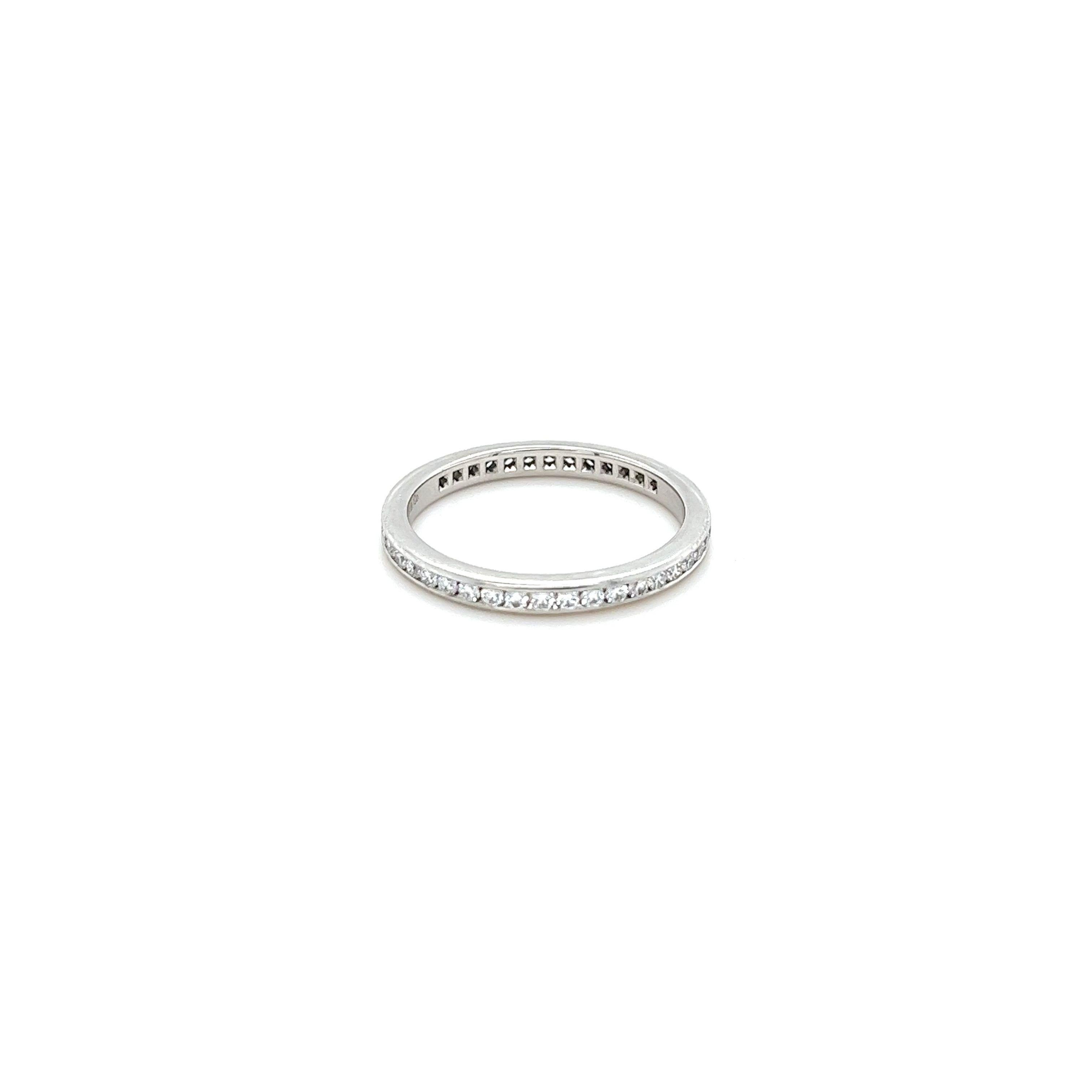 Tiffany & Co Full Circle Diamond Wedding Ring 0.55ct In Excellent Condition For Sale In SYDNEY, NSW