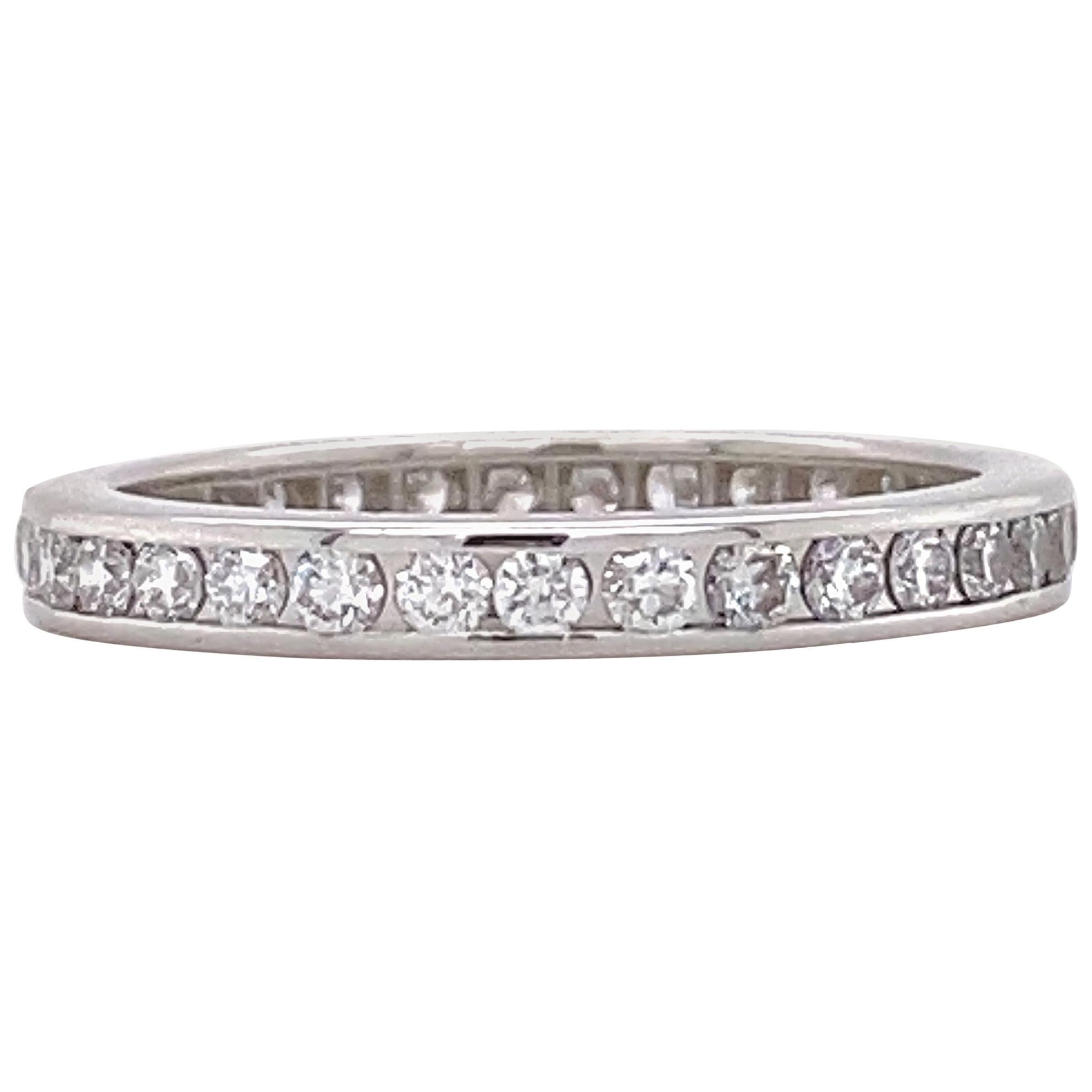 Tiffany & Co. Full Circle Eternity Wedding Band Ring 0.56 Carat Platinum