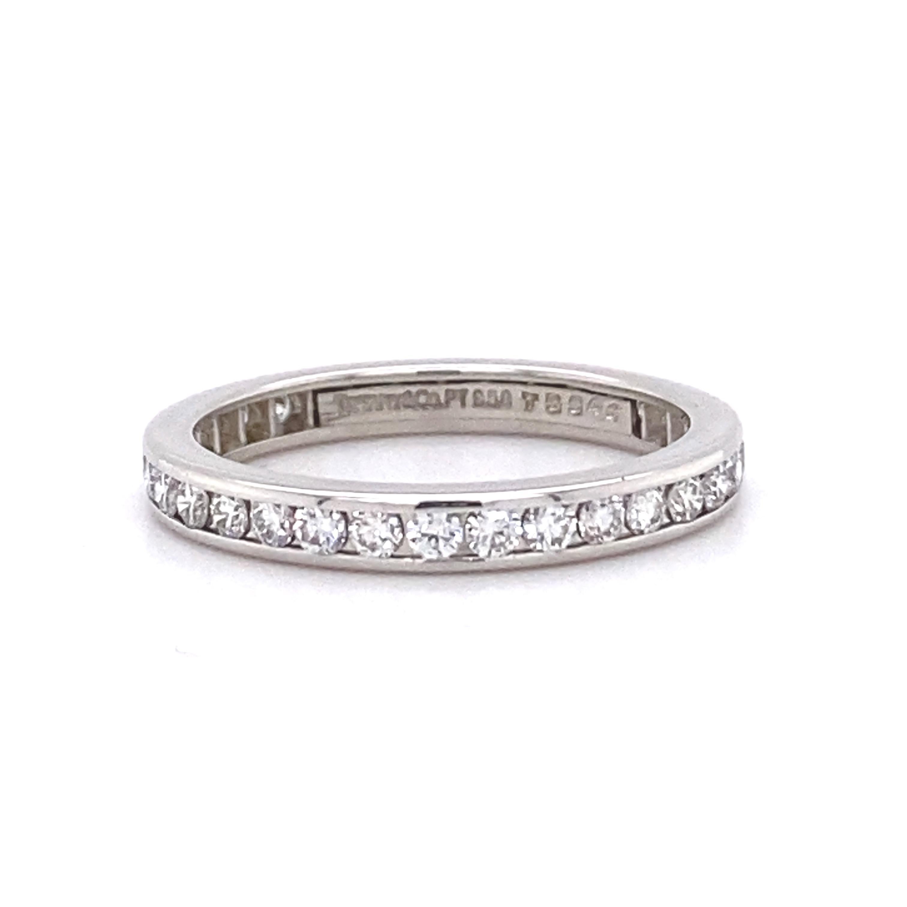 Tiffany & Co. Full Circle Eternity Wedding Band Ring 0.56 Carat Platinum 4