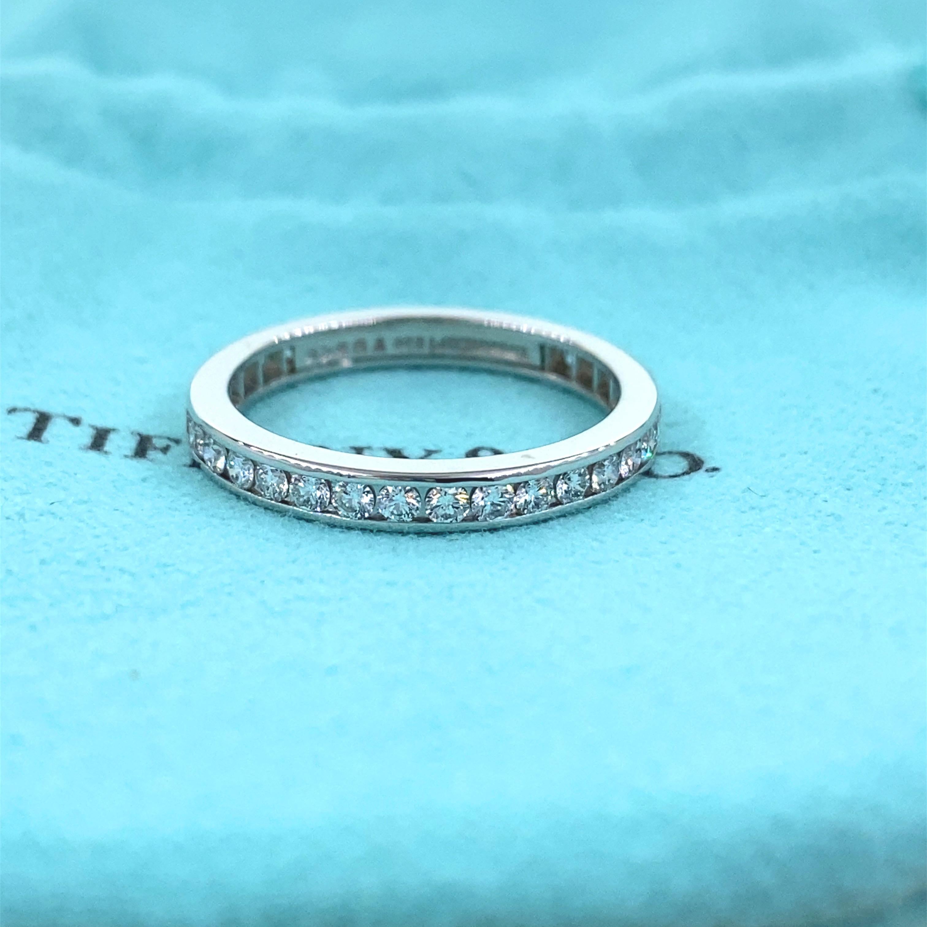Women's Tiffany & Co. Full Circle Eternity Wedding Band Ring 0.56 Carat Platinum