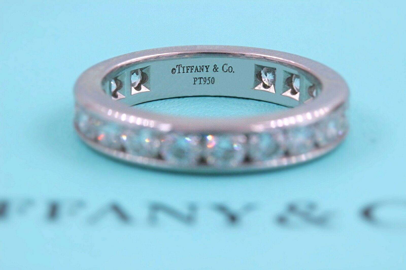 Round Cut Tiffany & Co. Full Circle Platinum Diamond Eternity Band Ring 1.80 Carat