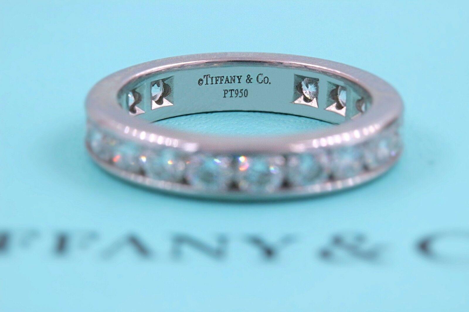 Round Cut Tiffany & Co. Full Circle Platinum Diamond Eternity Band Ring 1.80 Carat
