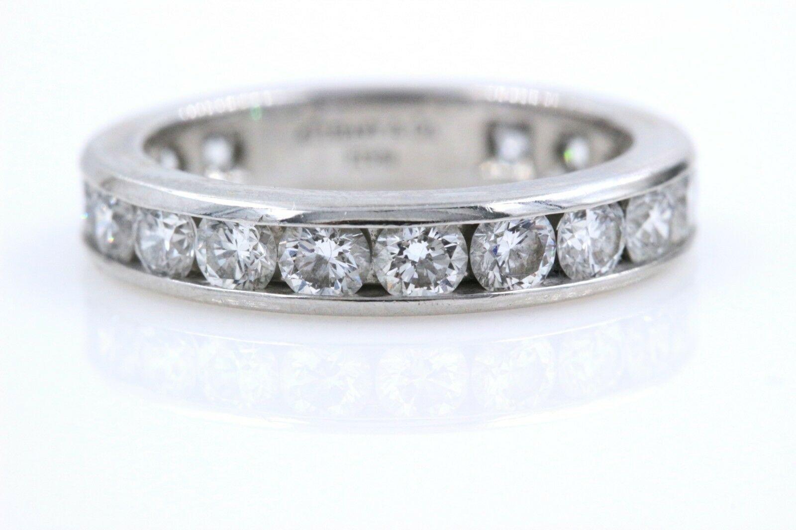 Tiffany & Co. Full Circle Platinum Diamond Eternity Band Ring 1.80 Carat In Excellent Condition In San Diego, CA