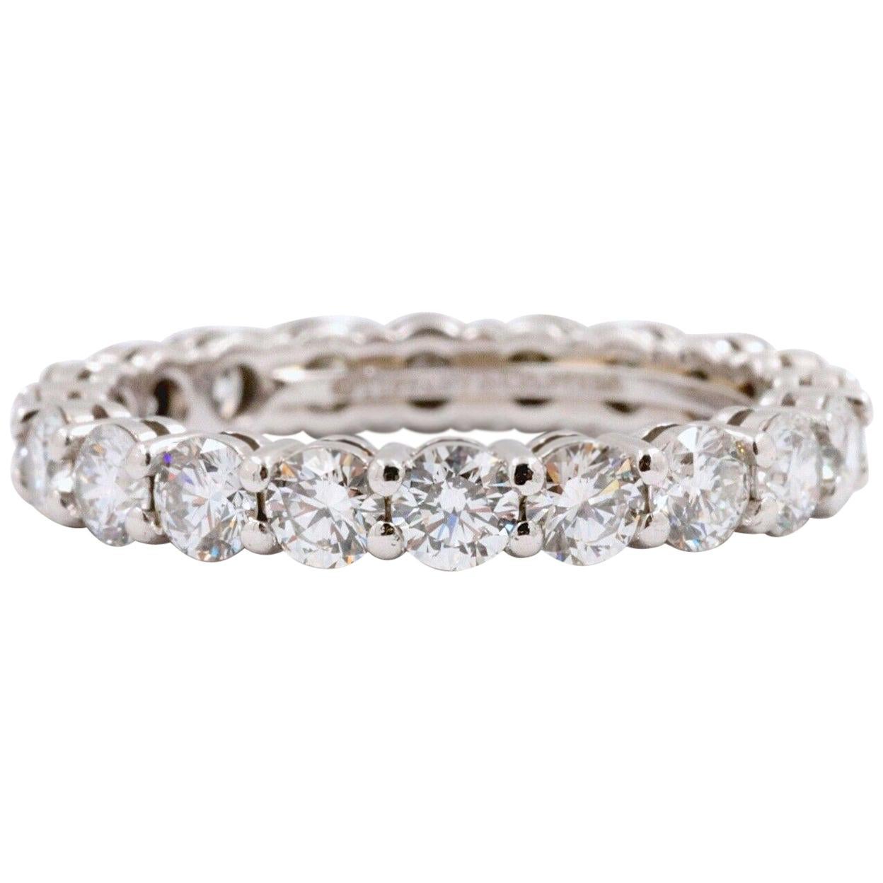Tiffany & Co. Full Circle Round Diamond Embrace Band Ring 1.76 Carat Platinum