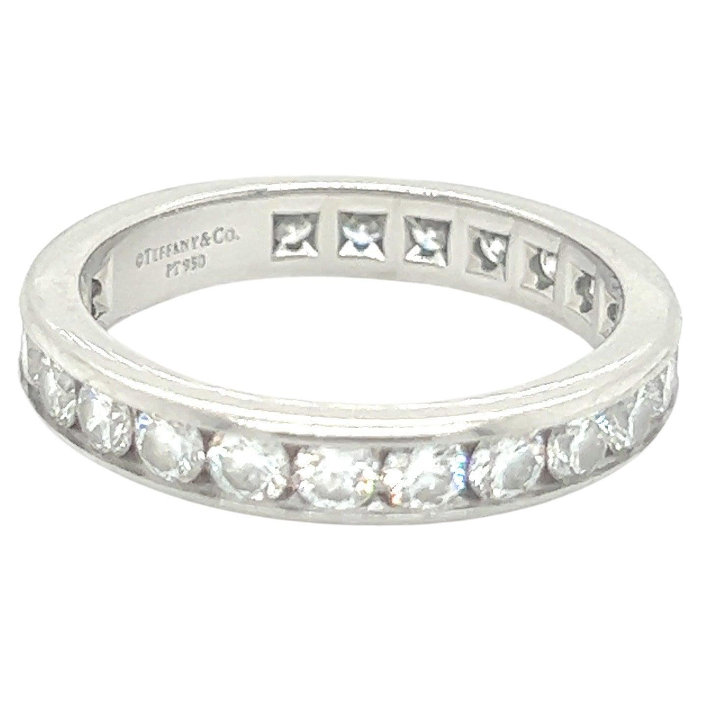 Tiffany & Co Full Diamond platinum band, set with 2.40ct  For Sale