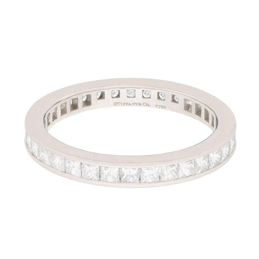 Tiffany & Co Full Princess Cut Diamond Eternity In Good Condition In London, GB