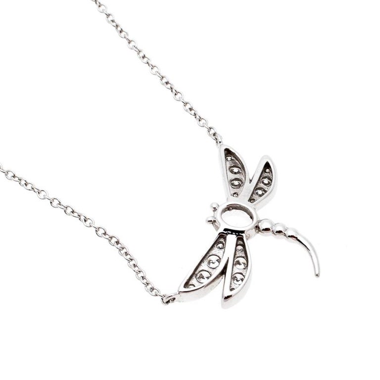 Tiffany and Co. Garden Dragonfly Diamond Platinum Pendant ...