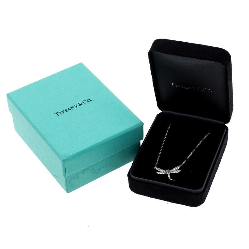 Tiffany and Co. Garden Dragonfly Diamond Platinum Pendant Necklace For ...