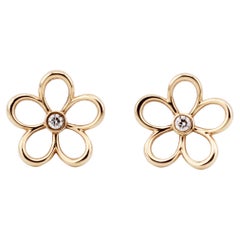 Tiffany 
Co. Garden Flower Diamond 18k Gold Stud Earrings