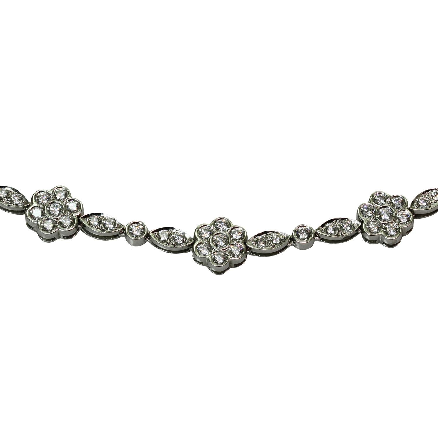 Tiffany & Co. Garden Flower Diamond Platinum Necklace 5
