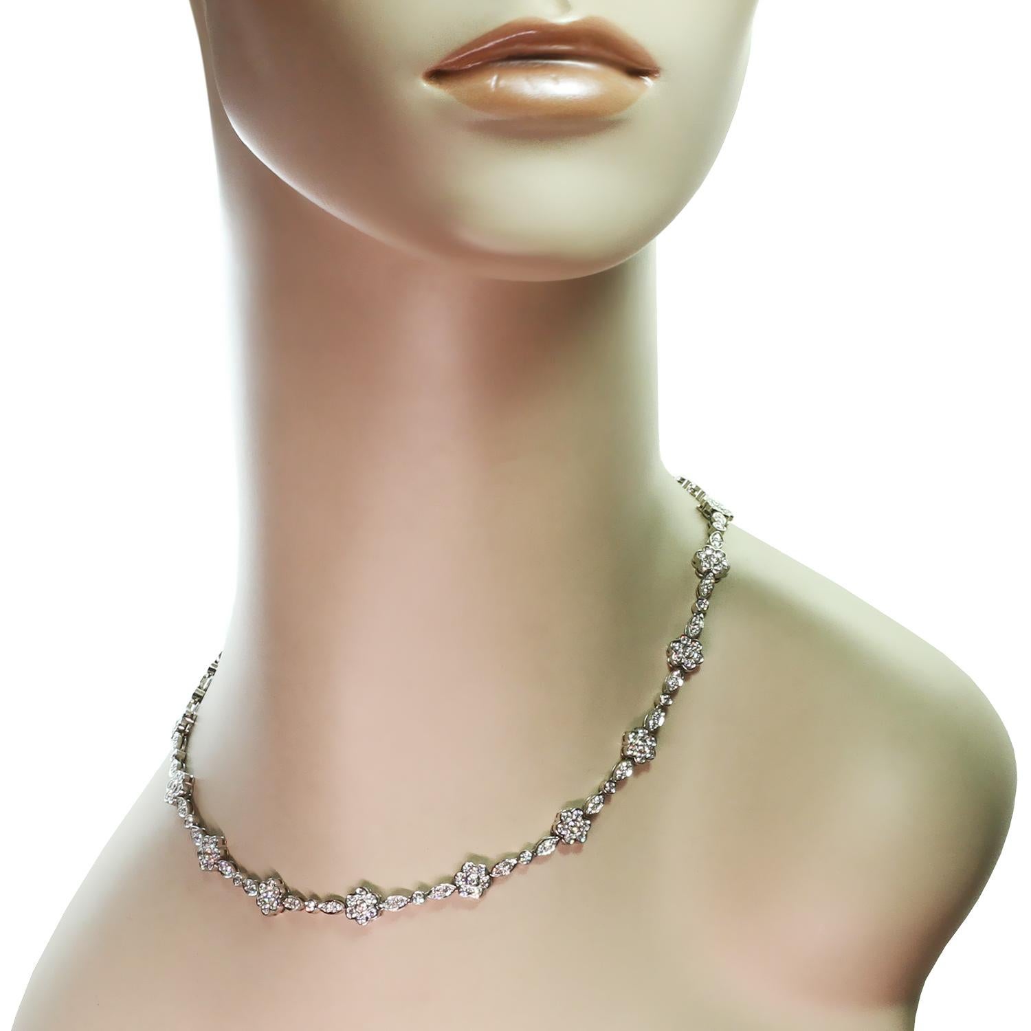 Brilliant Cut Tiffany & Co. Garden Flower Diamond Platinum Necklace