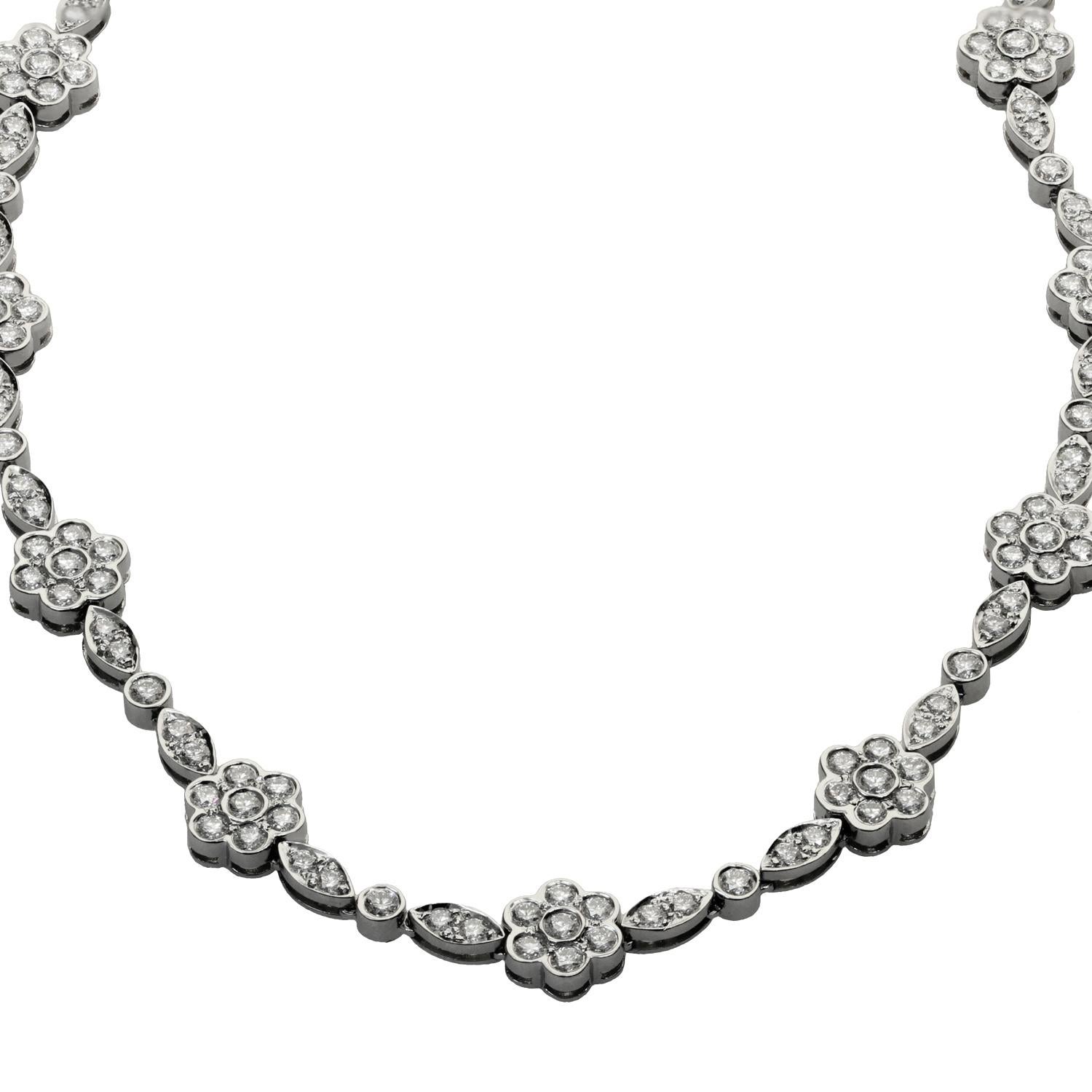 Tiffany & Co. Garden Flower Diamond Platinum Necklace